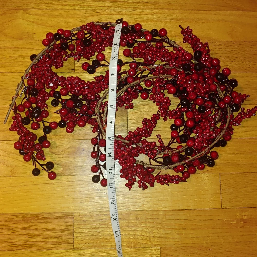 Christmas Decoration Red Burgundy Artificial Berry Strand Mixed Berries Holly